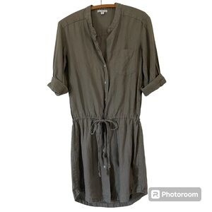 Standard James Perse Drawstring waist, button shirt  dress. Khaki green, Size 1